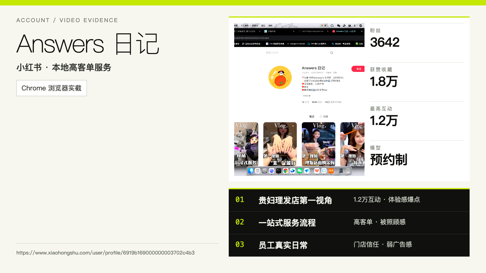 Answers 日记账号与代表内容证据卡