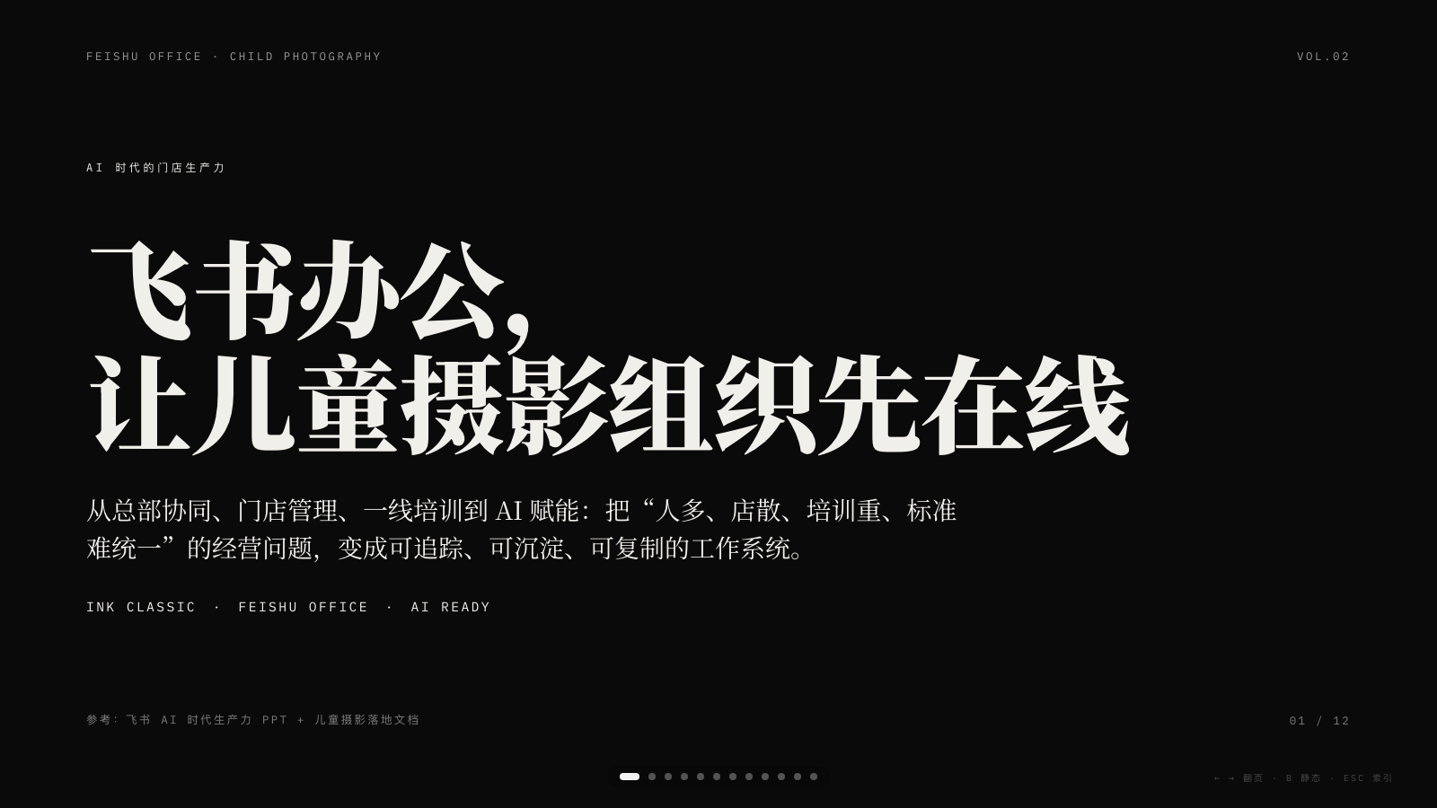 飞书办公儿童摄影 PPT 首页预览